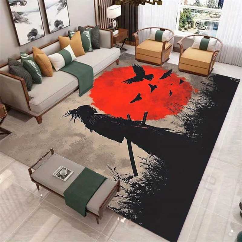 VIKAMA Warrior Spirit Pattern Carpet For Live Room Bathroom Floor Mat Soft Large Area Rug Waterproof Bedroom Rug Home Decor C250913