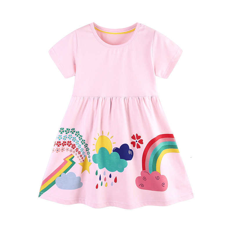 Girl's Dresses Girls' Dress Fashion Cartoon Print Princess Dress 25 Summer New Children's Dress