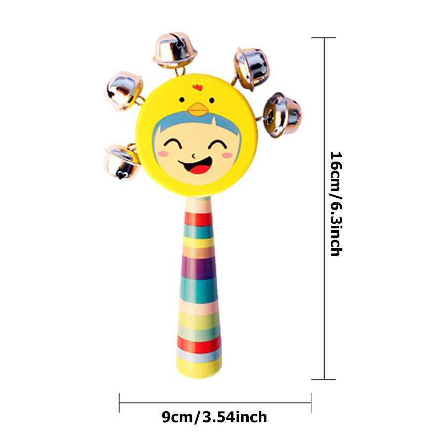 1pc Style Random Smiling Face Rattle 16cm Handheld Sounding Bell Creative Toys Children Puzzle Instrument Toys Gift for Kids C250913
