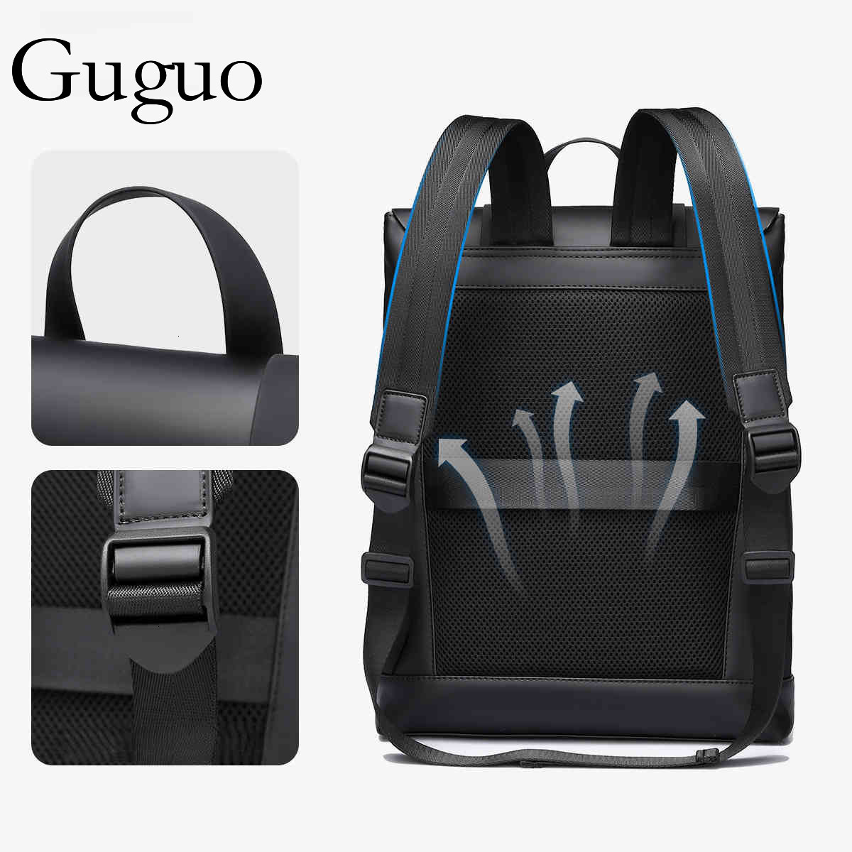 Guguo Free Shipping New Designer Bag Card Kolin Genuine Men's Backpack High-end Casual Commuting Travel Laptop Backpack College Student Bag