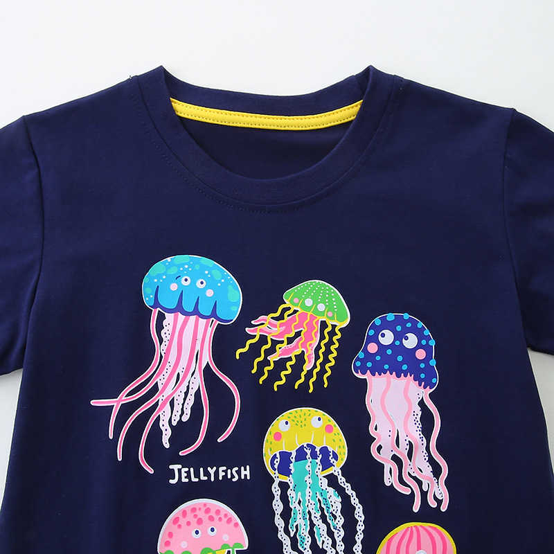 Summer Girls' T-Shirt with Mermaid Print, New Children's Short Sleeve T-Shirt