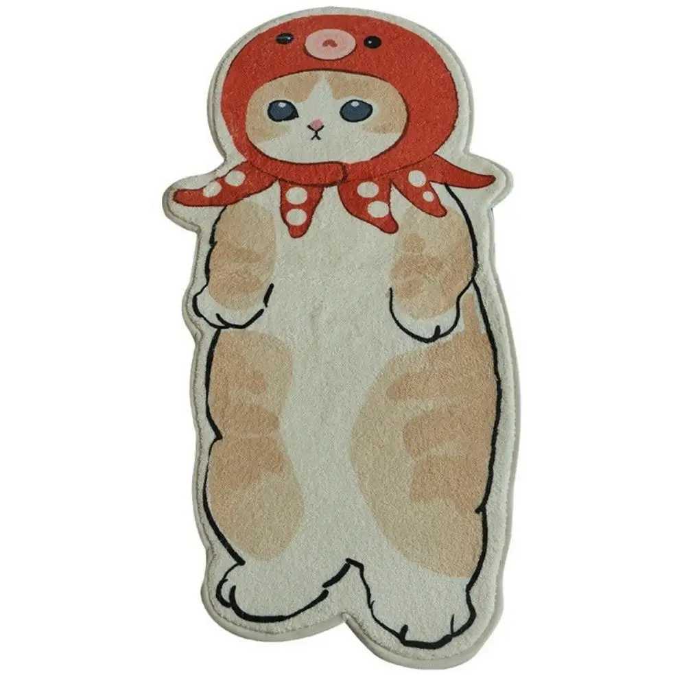 Cat Imitation Cashmere Rug Bed Blanket Living Room Bedroom Floor Mat Machine Washable Cute Cartoon Bay Window Mat Household Rug C250913