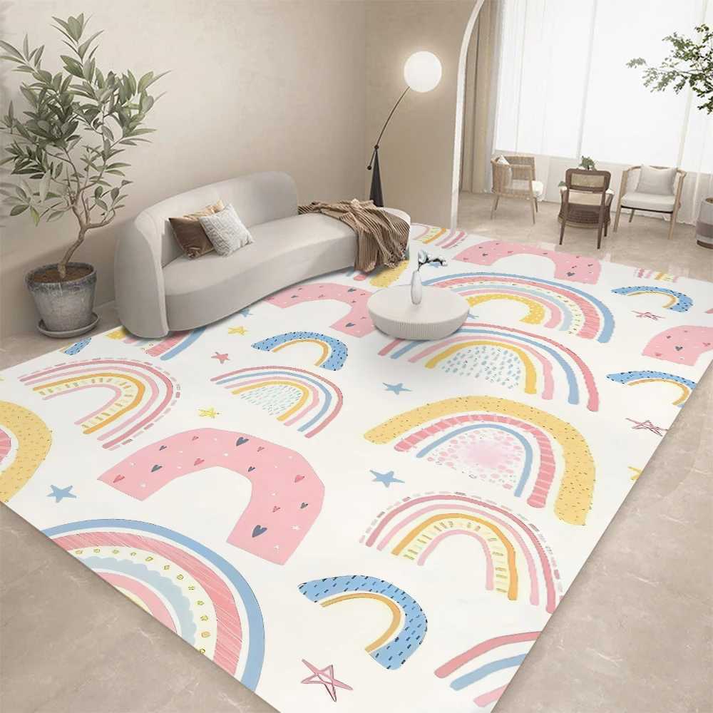RANIBOW Print Area Rug Floor Mat NonSlip Machine Washable Flannel Carpet for Home Living Room Kids Playmat Bedroom Floor Mat C250913