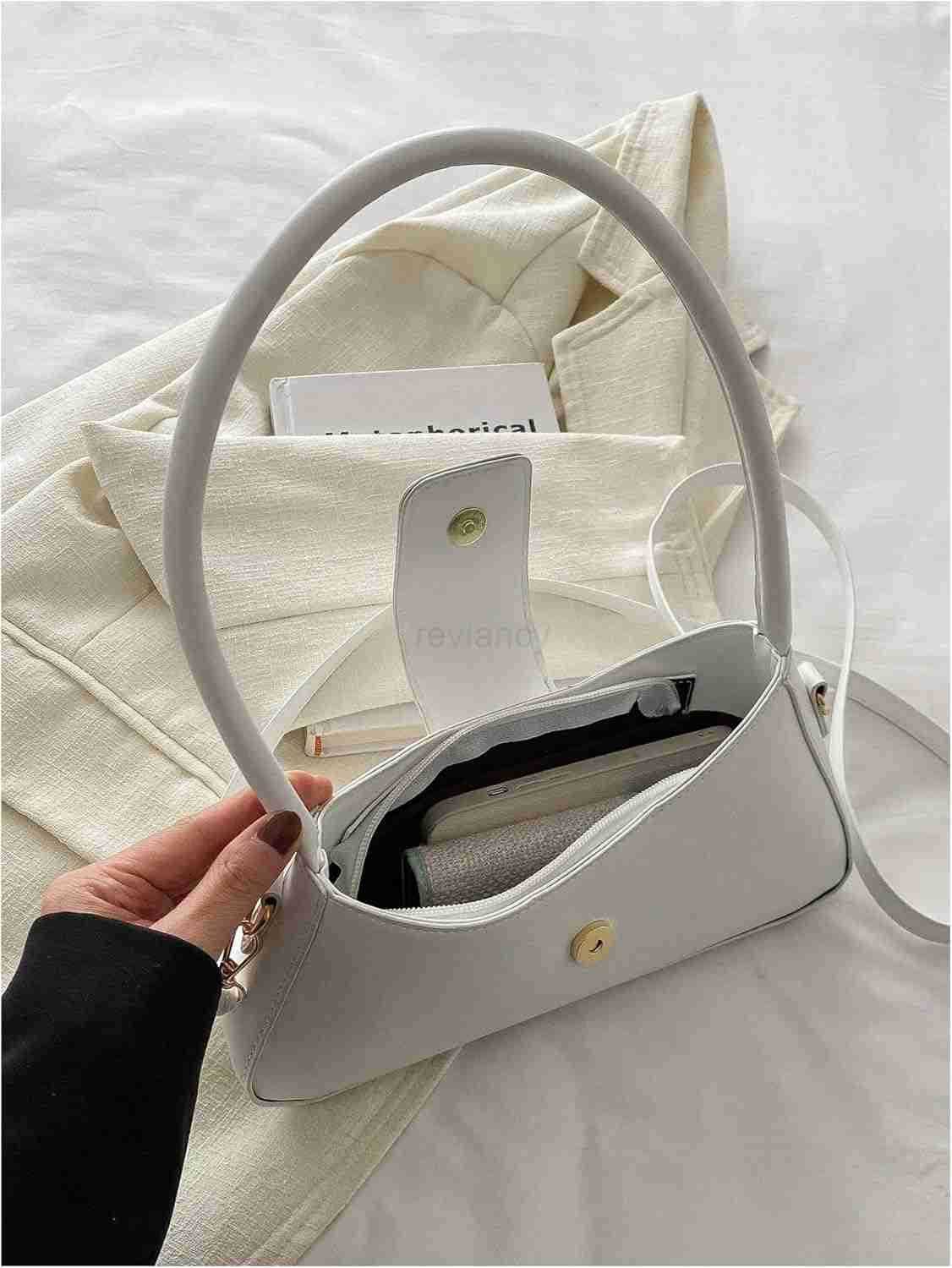 Womens Bow Leather Shoulder Bag Flap Top Handle Zipper Y2k Vintage Underarm BagW250913