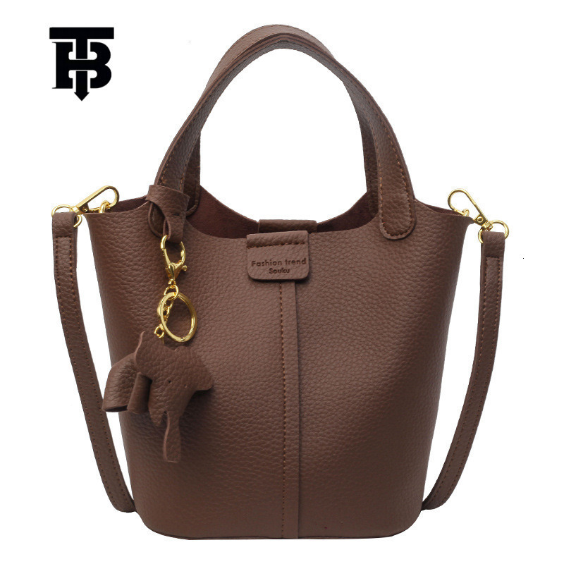TB BHULAMTE Designer Bag Yuezi Bag Women 2025 New Fashion Trendy Color-block Handbag Mother-daughter Bucket Bag Casual Lychee Pattern Crossbody Bag