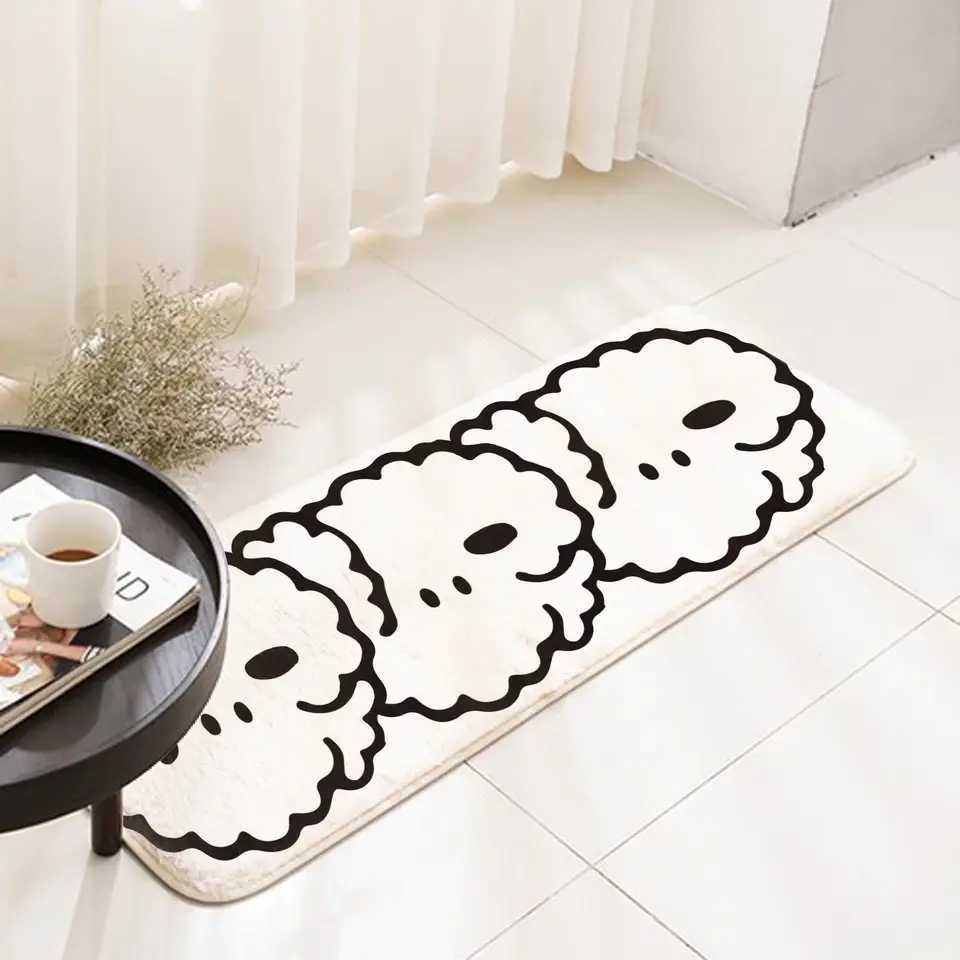 VIKAMA Cute and Simple Dog Plush Carpet Home Bedside Carpet Living Room Bedroom Bay Window Pad Carpet Home Decor C250913