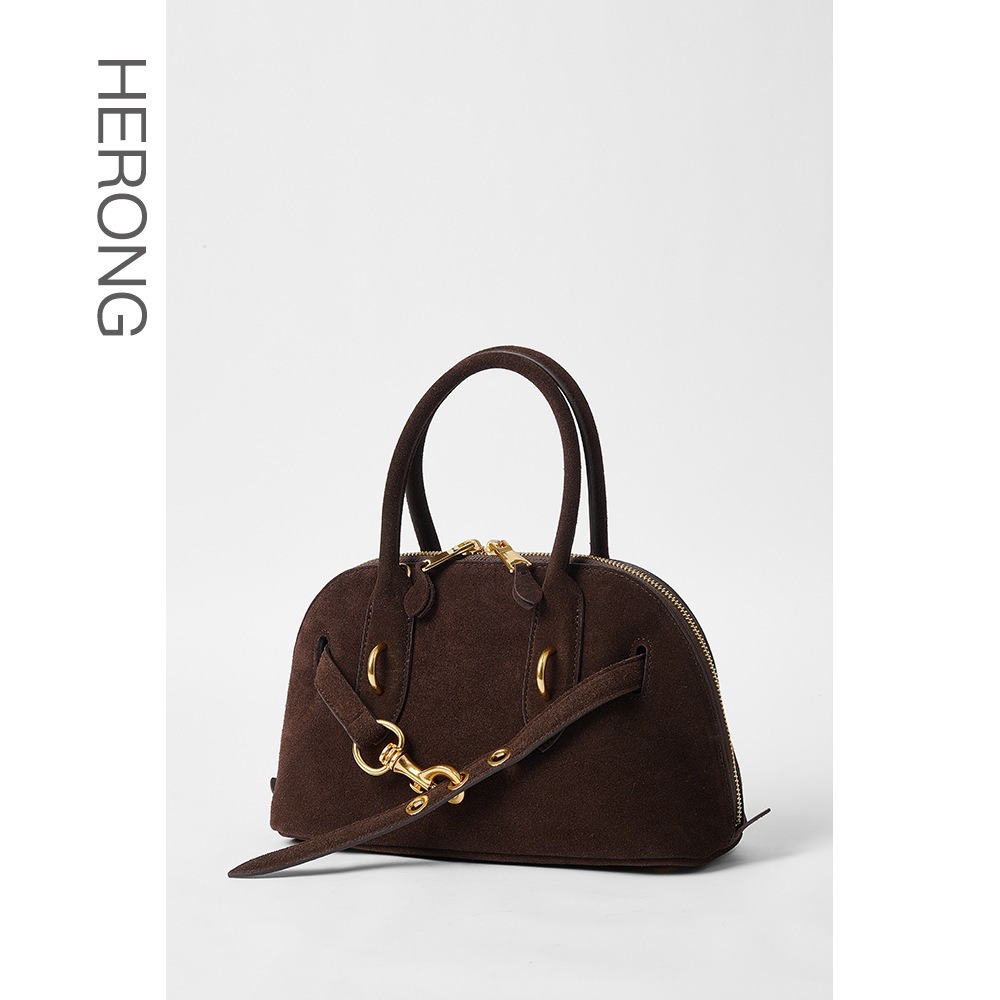 HERONG 2025 New Large Capacity Fashion Women's Handbag Autumn/Winter Vintage Premium Bag Single Shoulder Shell Bag