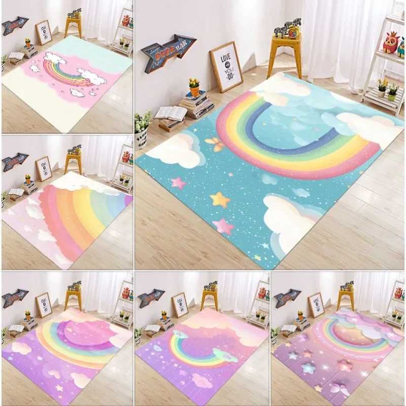 Rainbow Carpet Rug Turkish Gothc Bohemian Area Living Room Sofa Bedroom Rustic Children Decor Rug Home Decoration Retro Carpet C250913