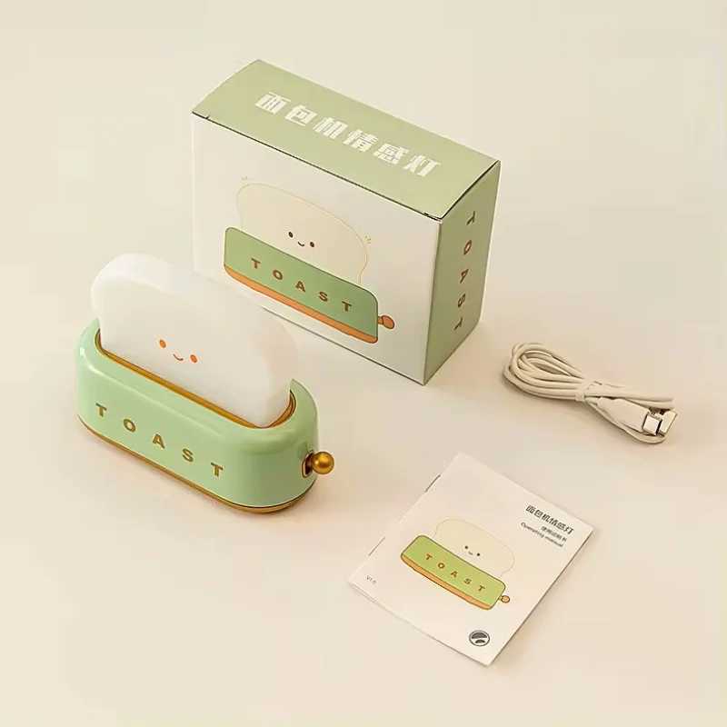 Cute Toast Night Light Small Table Lamp Bedroom Atmosphere Cute Creative Light for Birthday Gift Bedroom Decor C250913
