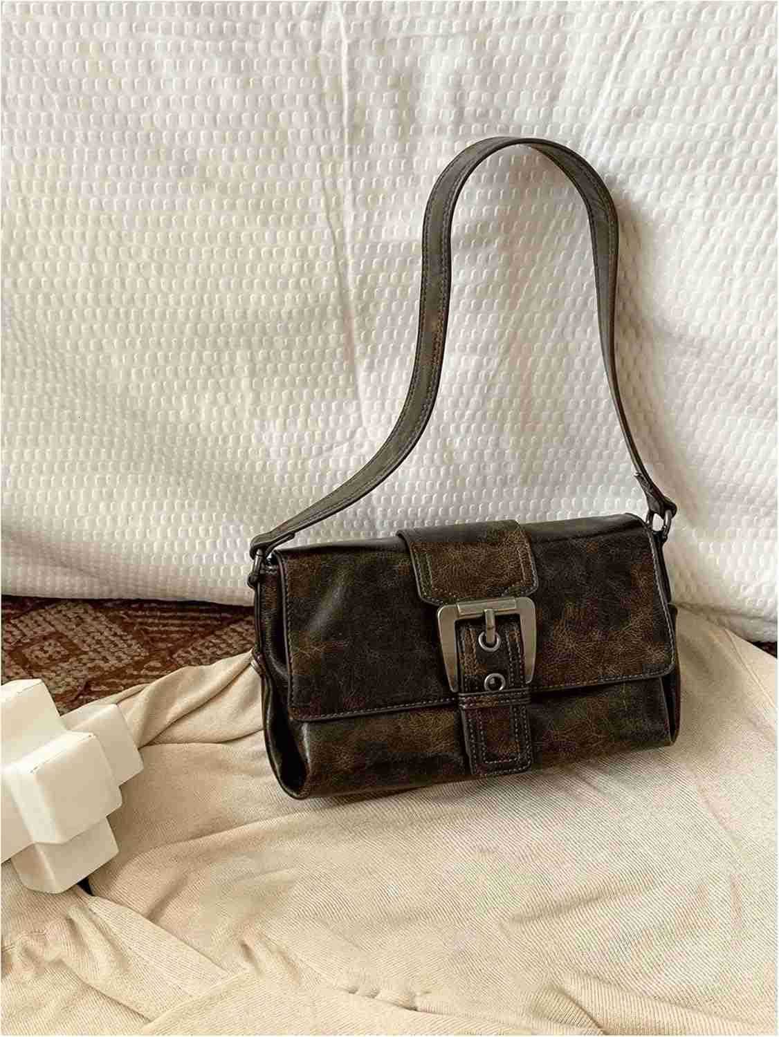 Womens Square Bags Vintage Top Handle Underarm Shoulder HandbagsW250913
