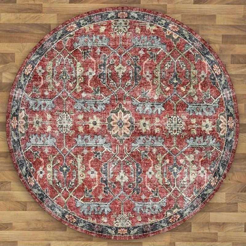 VIKAMA Vintage Persian Bohemian Round Looppile Rug Premium Ethnic Mandala Living Room Bedroom Floor Mats Home Decor Rugs C250913