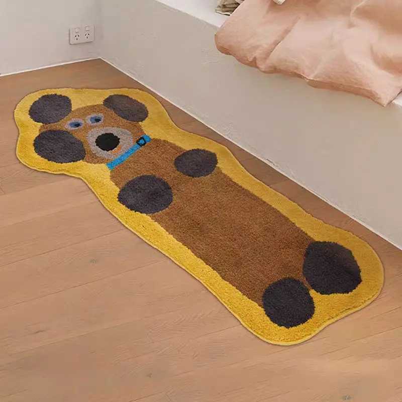 VIKAMA Dachshund Bedroom Bedside Carpet Plush Room Living Room Long Strip Carpet American Cute Home Decoration Carpet C250913