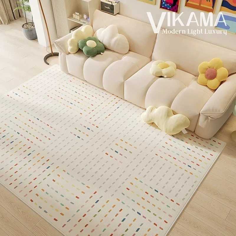 VIKAMA ins Style Color polka dot Living room Simple Art Deco carpet Nordic girls Bedroom sofa headboard Warm home decor floormat C913 H260226