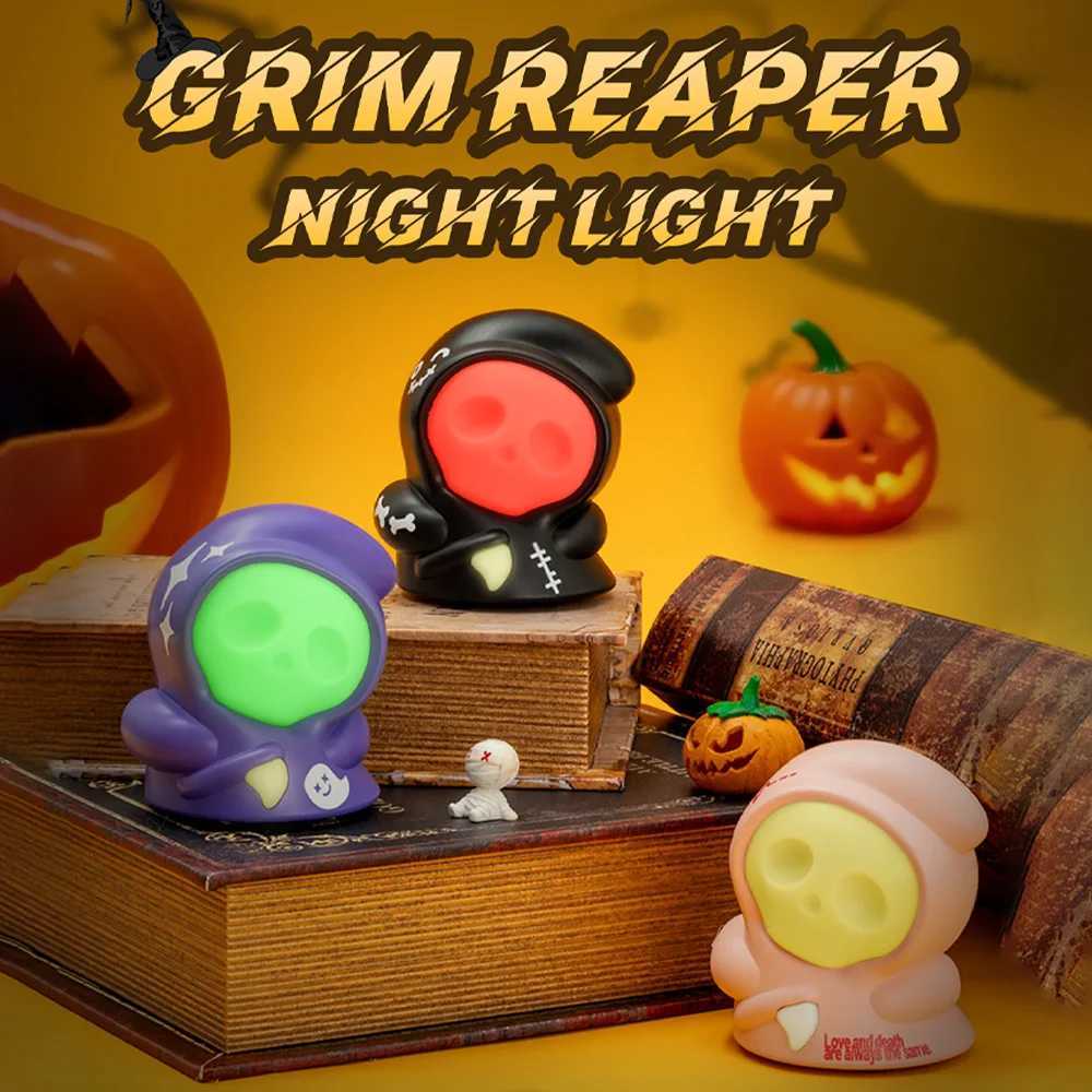 Halloween Gift Grim Reaper Night Lights Pullback Vehicle Car Toy Skull Night Light Decoration Action Figure Anime Gifts For Kid C250913