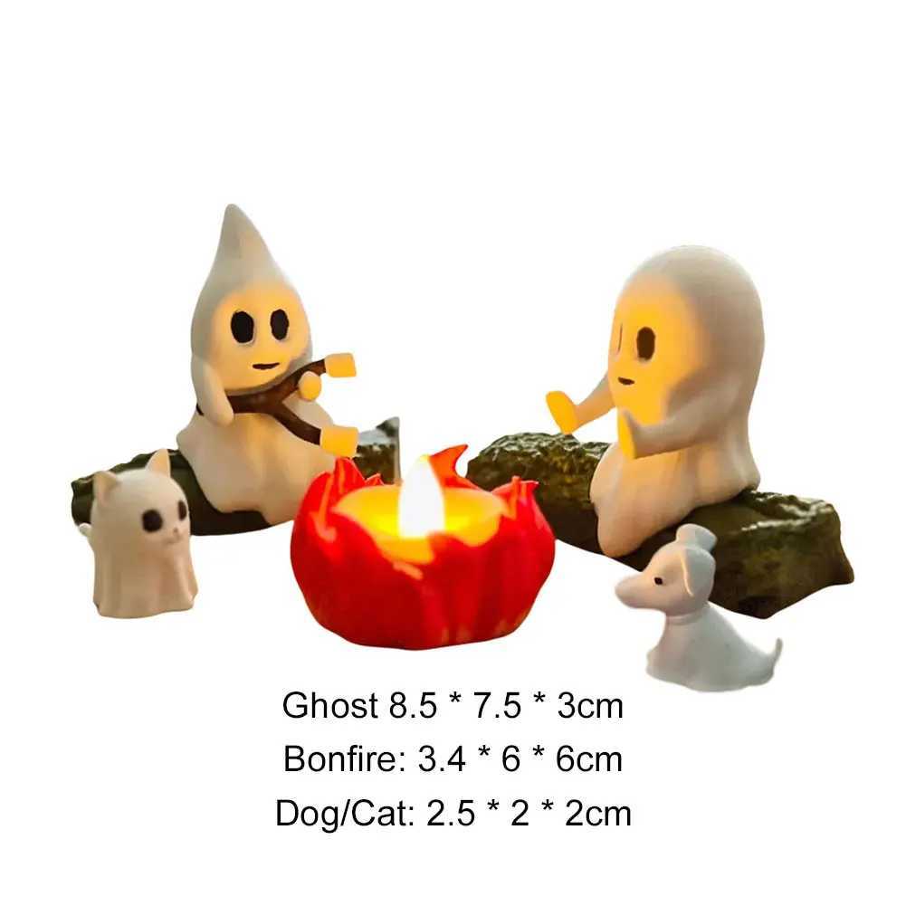 Halloween Ghost Campfire Flickering Night Light 3D Cozy Spooky Ghost LED Nightlight For Halloween Home Bedroom Funny Decoration C250913