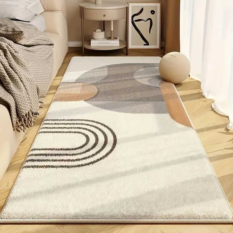 VIKAMA Soft Warm Bedside Floor Mat Simple HighEnd Bedroom Sofa Carpet Washable Waterproof Carpet Suitable Room Rug Home Decorat C250913