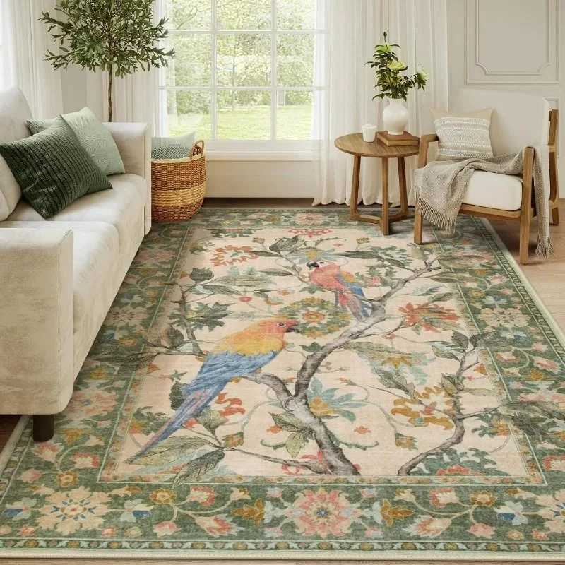 Flower and Bird Carpet Rugs for Bedroom Carpets for Living Room Washroom Floor Mat Living Room Decoration Bedroom Decor C250913
