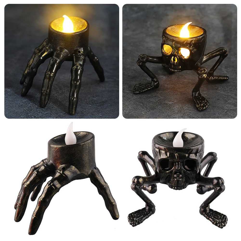 Halloween Decoration Skeleton Hand Holding Lantern Battery Operated Skeleton Foot LED Night Light For TrickorTreat Display C250913