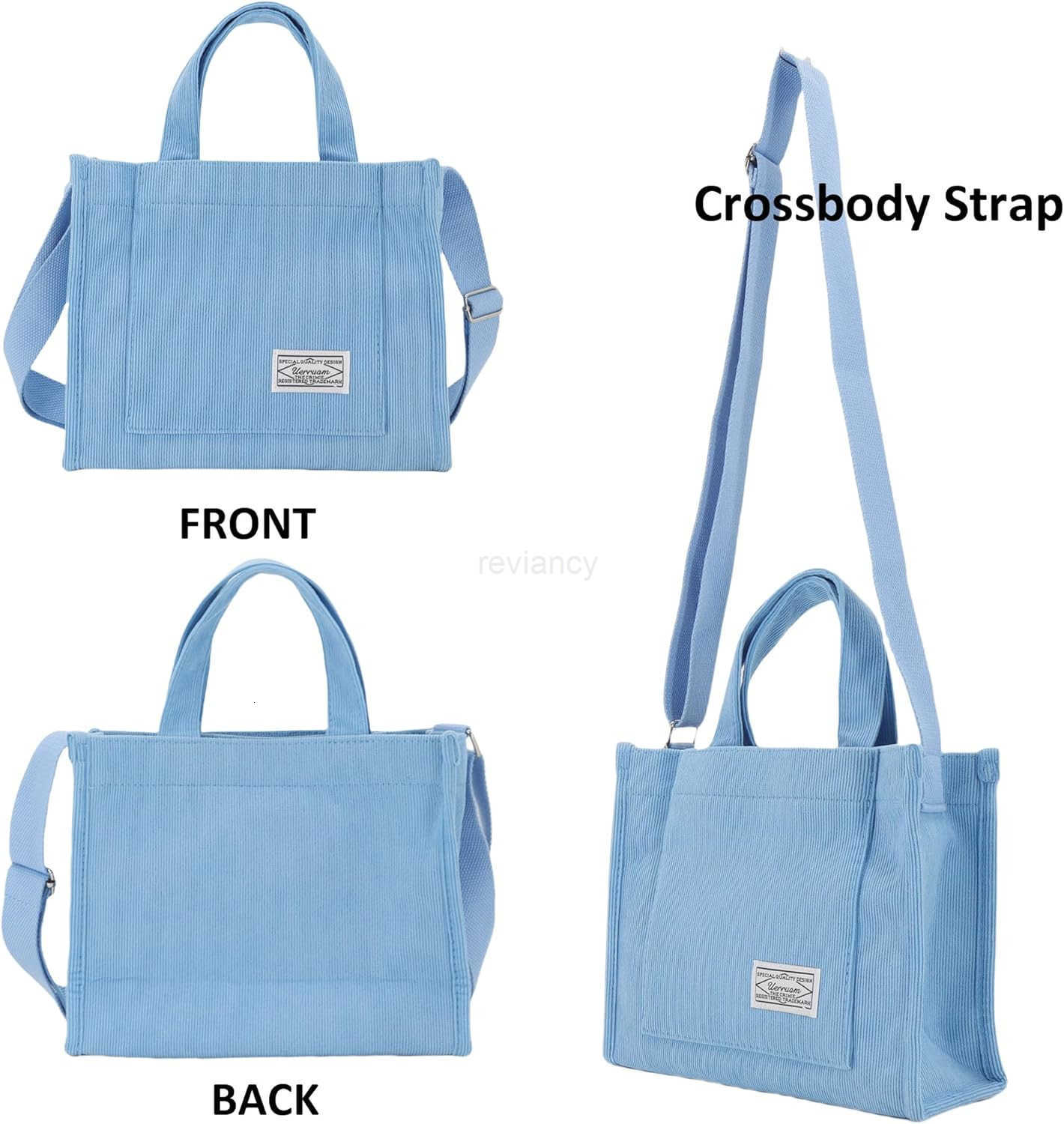 Corduroy Tote Bag for Women Work Crossbody Purse for EverydayCollegeTravelLightweight Handbag Adjustable StrapW250913