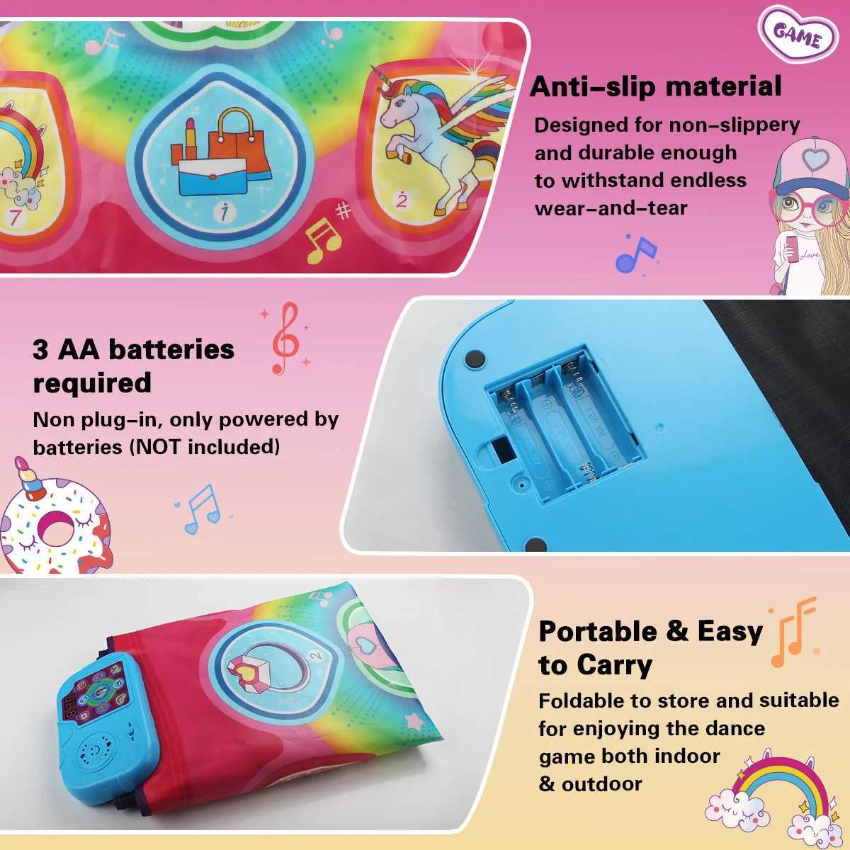 90x90cm Music Play Mat Educational Toys For Kids Large Elecrtic Dancing Mat With Lights Keyboard With 3 Game Modes Sport Toys C250913