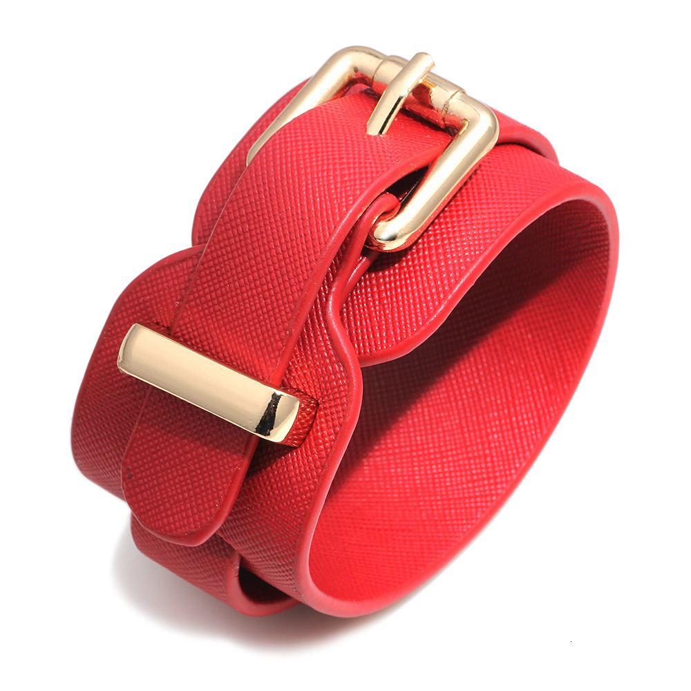 Fashion Women's PU Wide Bracelet Multi-color Adjustable Elegant Personality Simple Leather Wristband Jewelry ddmymoon