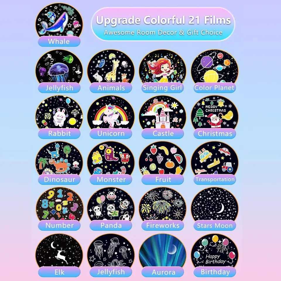 Crown Galaxy Projector 21 In 1 Light Lamp 360degree Rotating Kids Night For Led Room Atmosphere Christmas Decoration Multicolor C250913