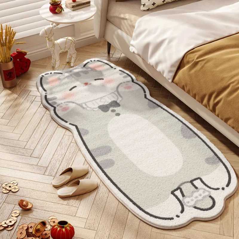 VIKAMA Modern Cartoon Cat Faux Cashmere Rug Soft Kids Carpet for Bedroom Sofa Living Room Playroom Cozy Home Decor C250913