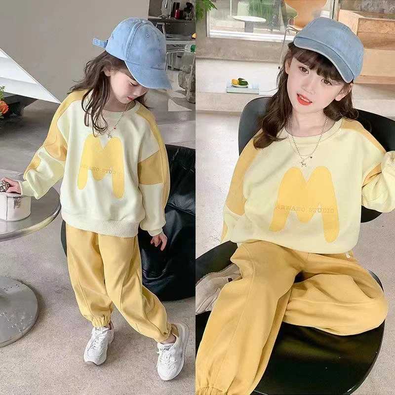 Autumn Girls Set Spring Leisure Girls Clothes Cute Long Sleeves SweaterCasual Pants Korean Fashionable Loose Sports Suits C250913