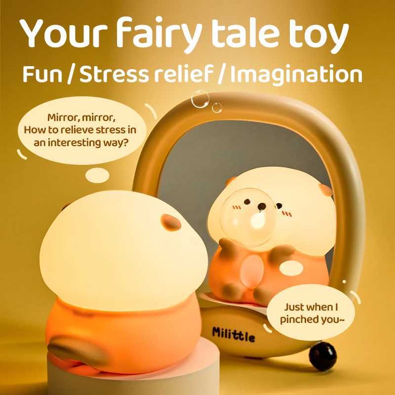 Adorable BubbleBlowing Otter Silicone Night Light Soft Glow for Bedside Lamp Funny Kid Gift for Toddler Safe Cute Nursery Decor C250913