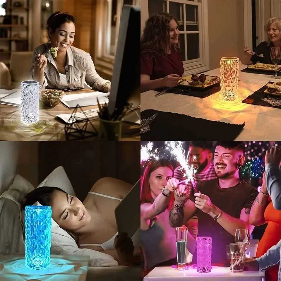 Acrylic Crystal Table Lamp Touch Induction Charging Night Light Bar Restaurant Desktop Decoration Lamp Atmosphere Lamp C250913