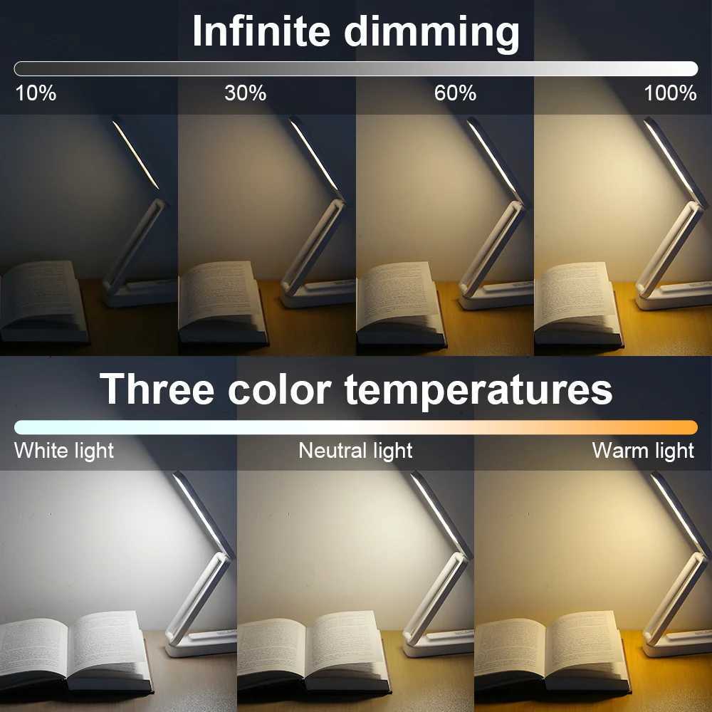 Rechargeable Table Lamp Dimmable Night Light Folding LED Touch Home Dormitory Bedroom Desk Lighting Remote Control wall Led Lamp C250913