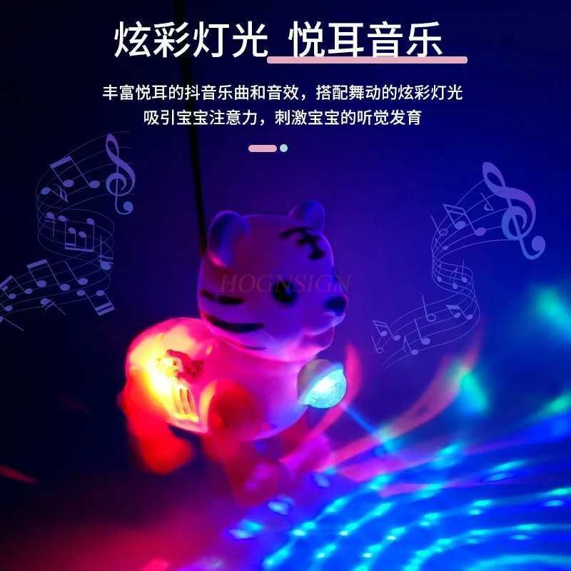 Electric leash cartoon tiger glowing music little flower cat childrens toy can run and walk C250913