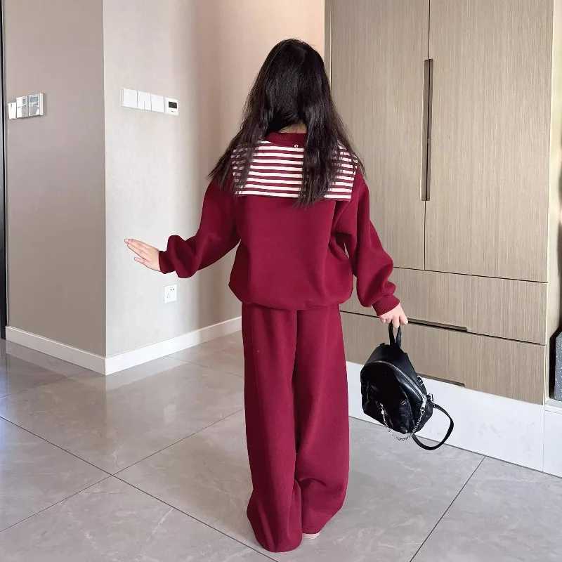 Sweatshirt Set Casual Twopiece Hoodie Shawl Top Pants 2Piece Kids Winter Clothes Autumn Wear 2025 Girl Clothing Girlss Sets C250913