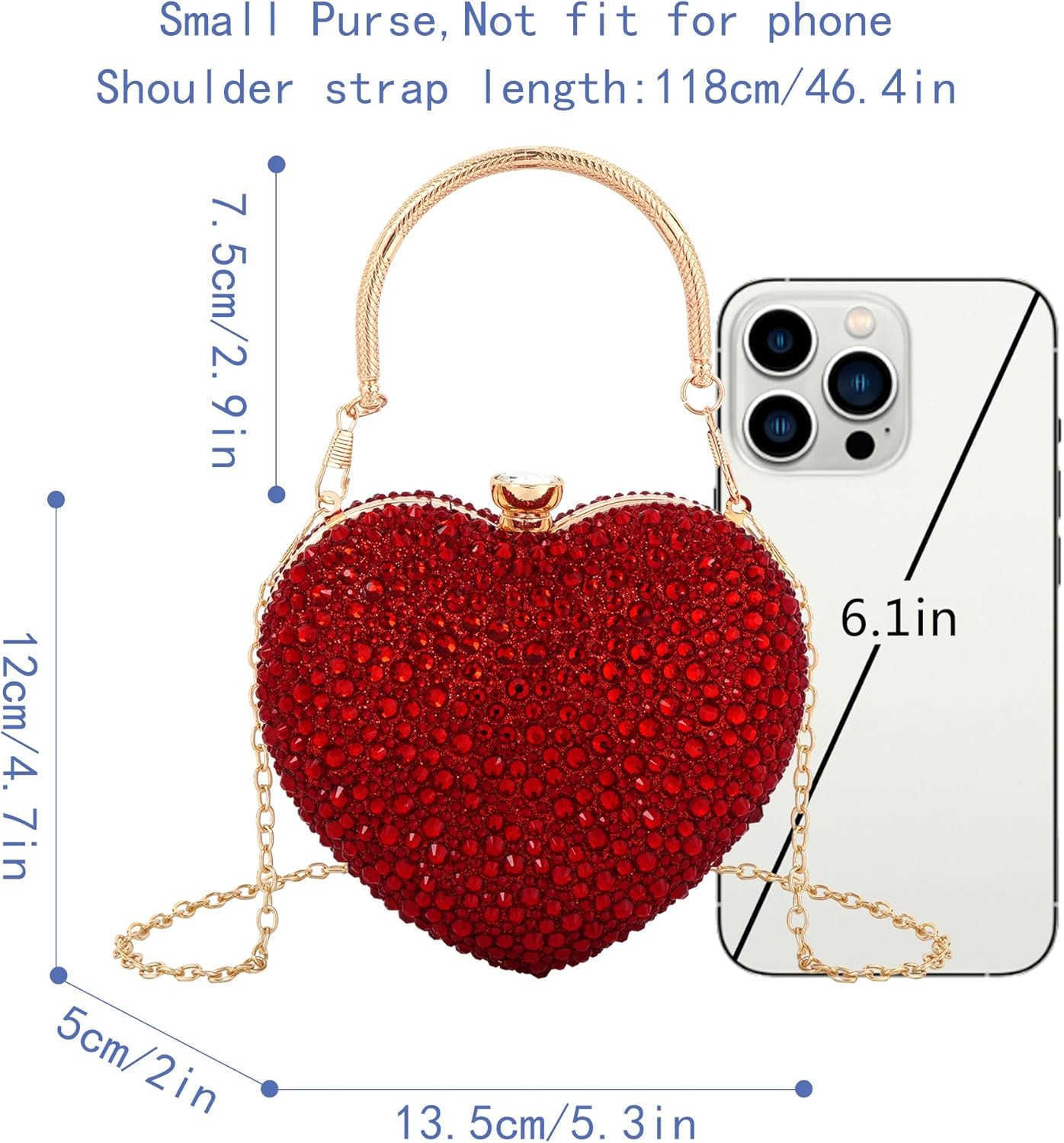 Women Heart Shaped Clutch Handbag Wedding Party Evening Bag Mini Chain Purse Cocktail Prom Tote Shoulder BagW250913