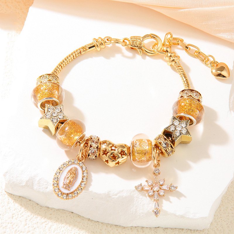 Hot Selling Golden Potter Pendant for Women Pan Family Style Handmade DIY Beaded Bracelet ddmymoon