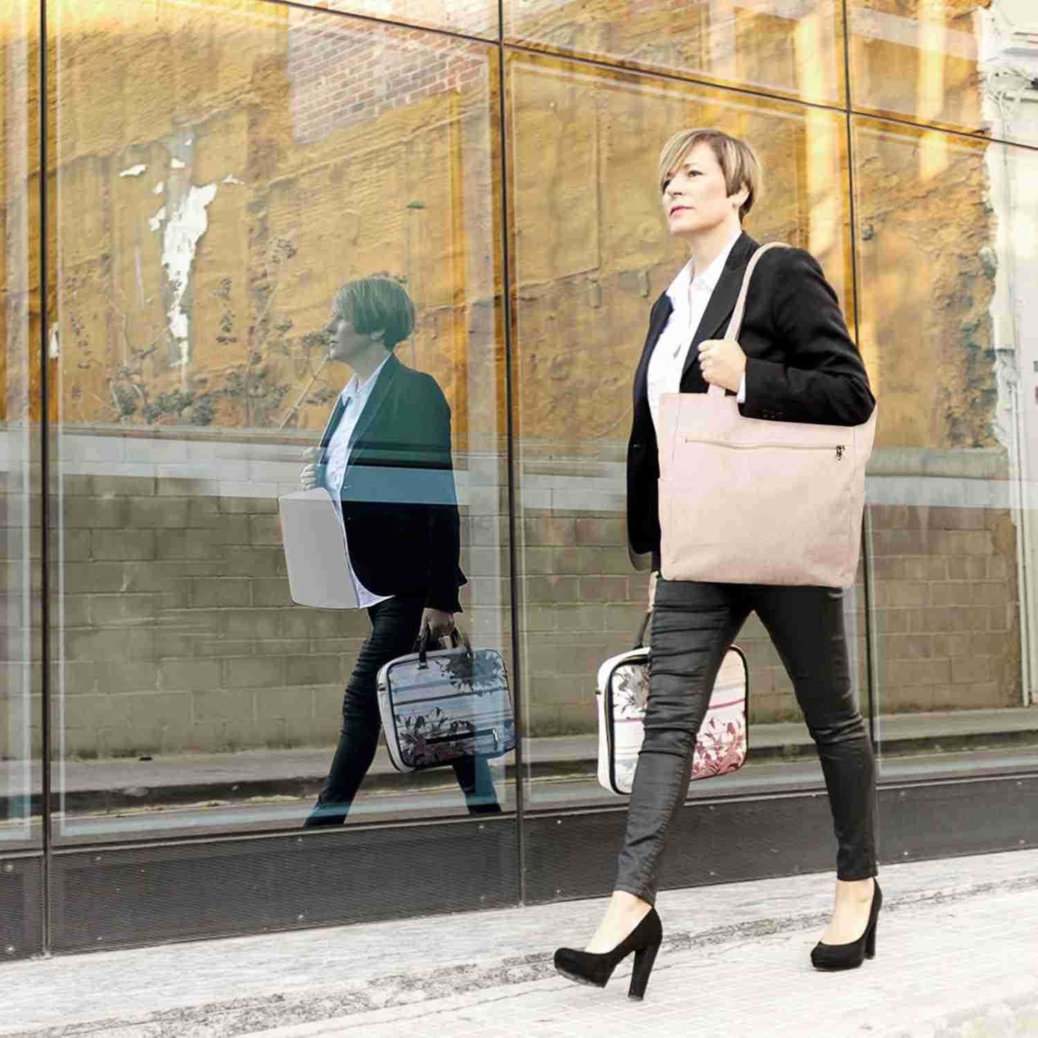 Corduroy Tote Bag for Women with Zipper Large Shoulder Bag Handbag for Work School Shopping Travel Gym VacationW250913