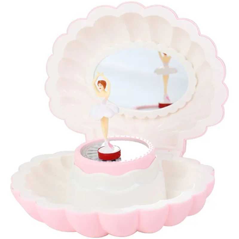 Dance Girl Shell Music Box Childs Mirror Jewelry Box PrincessThemed Toy Ideal Birthday Gift Room Decoration Accessories C250913