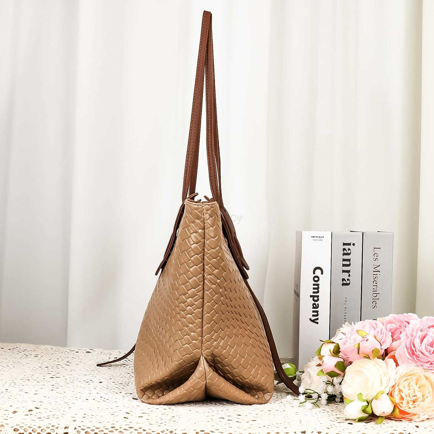 Women Large Capacity Tote Bags PU Faux Leather Top Handle Satchel Handbags Shoulder Purse for Work Shopping CampingW250913