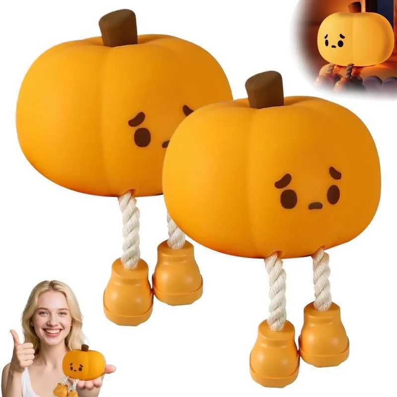 Halloween Pumpkin Night Lights Cute Soft Silicone Safe Lamp Decorations Timing Dimmable Bedside Decor Kids Baby Halloween Gifts C250913