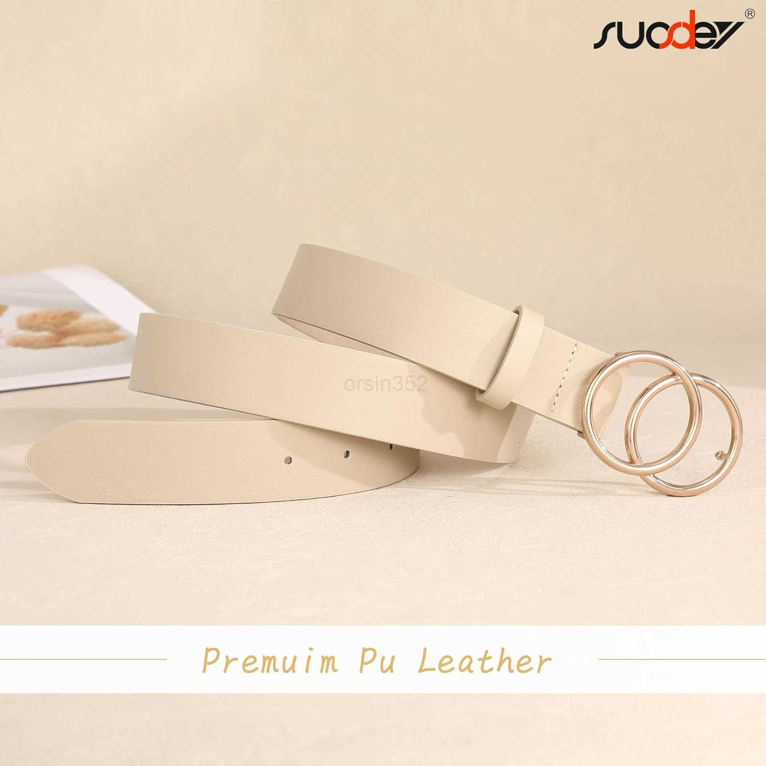 Women Leather Belt Fashion Double ORing Soft Faux Leather Waist Belts For Jeans DressY260117