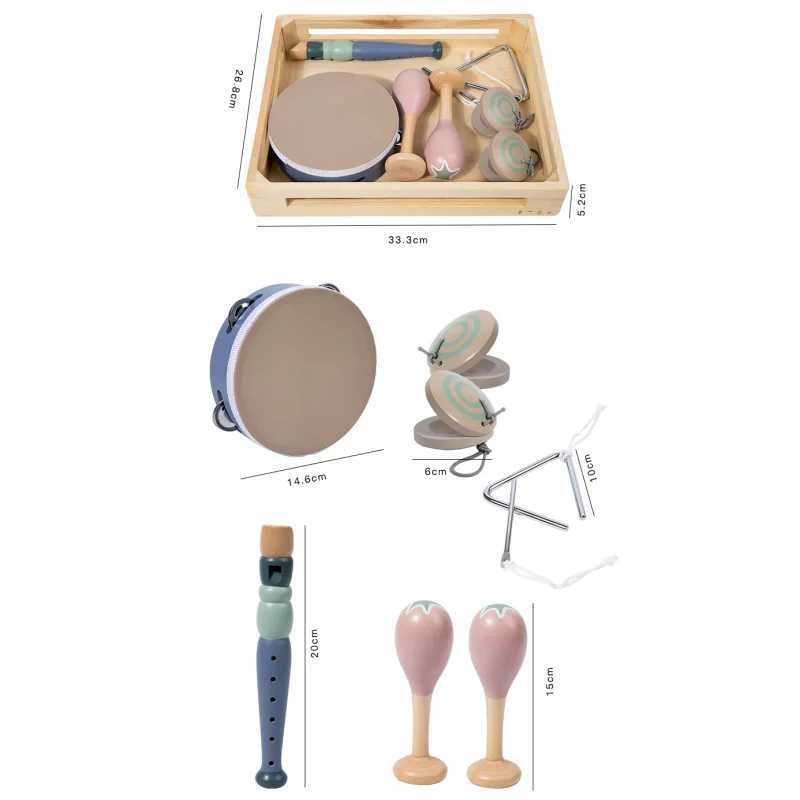 Montessori Wooden Music Discovery Kit 5in1 Set Baby Sensory Toys with Xylophone Shakers Triangle NonToxic Early Learning Gift C250913