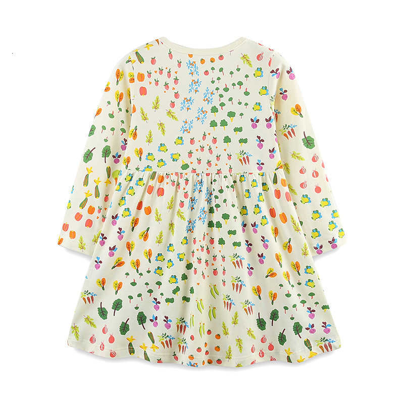 Girl's Dresses 25 Autumn New Girls' Dress Floral Princess Dress for Children Small and Medium Kids Round Neck Long Sleeve Dress