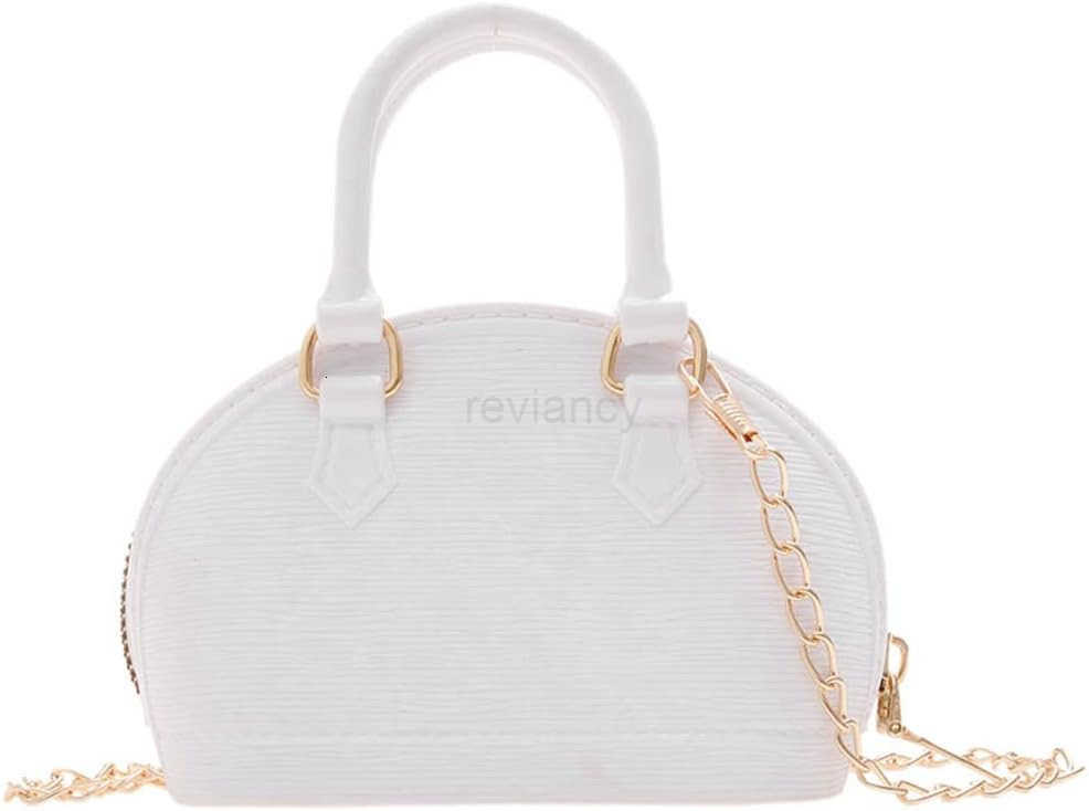 Little Girls Handbag Mini Chain Crossbody Shoulder Bag Shell Shape Zip Around Dome Tote Top Handle BagW250913