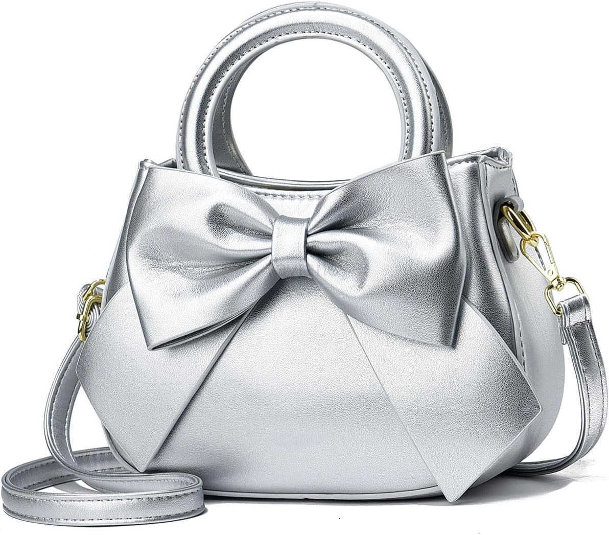 Small Handbags for Women with Top Carry Handle and Cute Bow KnotLeather Purses and OverShoulder StrapW250913