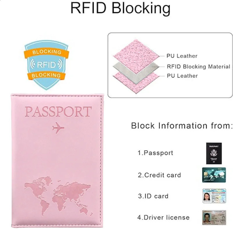 PU Leather Passport Cover For Men Women Organizer Protective Card Holder ID Document Covers World Map Travel Passport Case250912 - view 6