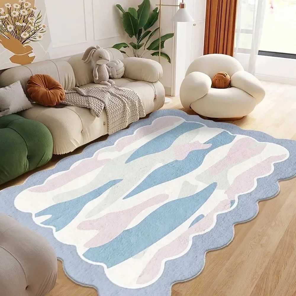 VIKAMA Cute Cartoon Checkered Faux Wool Rug UltraThin Durable NonSlip Carpet for Bedroom Living Room Soft Floor Mat C250913