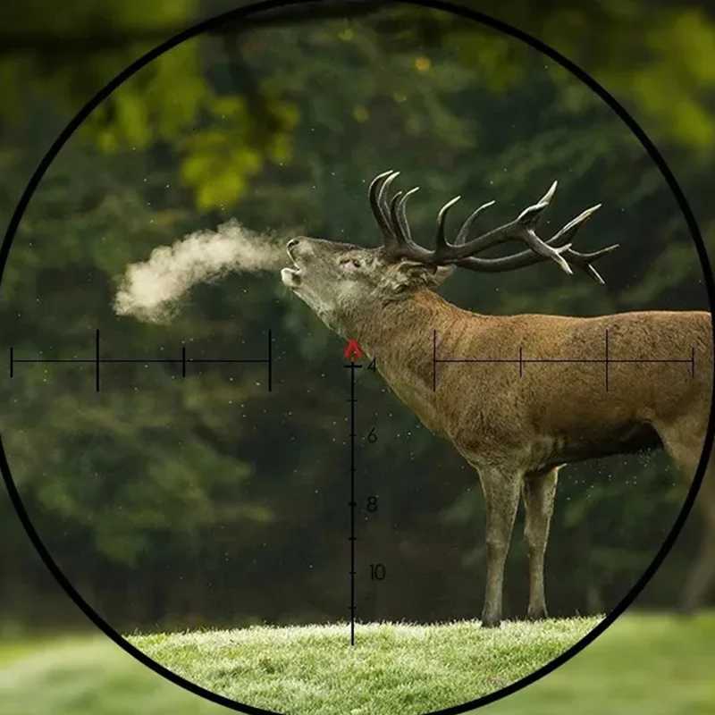 4x32 Scope Prism Scope Real Red Fiber Optic Chevron Scope Red Dot Illuminated Etched Reticle Tactical Scope BlackW250913