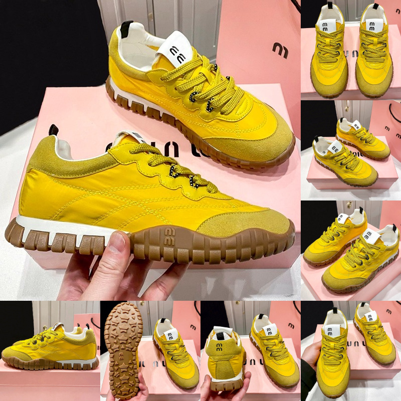 MMMMMUUU Designer shoes Suede Sneakers Round Toe Ultra Thin Sole Trainers Dual Color Laces Unisex Comfort Running Shoes shoes designer women womens shoes
