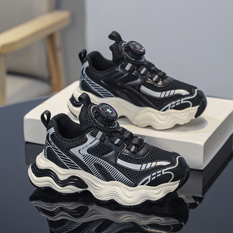 New Design Children Mesh Sports Shoes Breathable Non Slip Soft Sole Casual Fashion Versatile Kids Sneakers