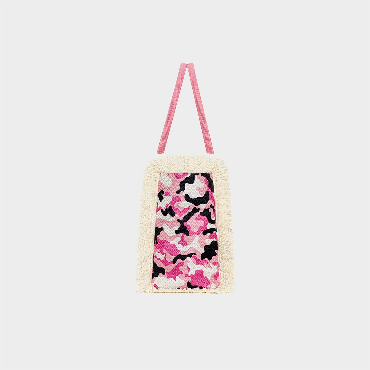 HERMIN 2025 new women's camouflage handbag tote bag large capacity canvas tassel fashion trend retro print